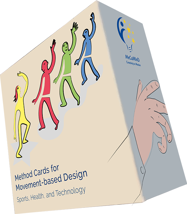 Representing the essential deliverable of our project, the MeCaMInD method card toolbox offers a practical array of resources for designers. It enables them to incorporate movement-centred perspectives into their creations, subtly reshaping traditional design processes with our unique emphasis on embodiment.